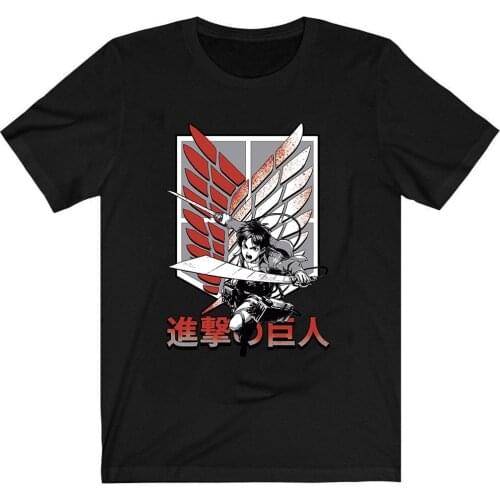 Attack on Titan AOT T-Shirt Men Cotton T Shirt Anime Ackerman Clothes Anime Tops Tees