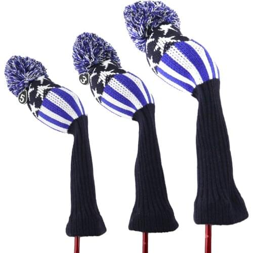 Golf Club Headcovers Driver Fairway 3Pcs Set Stars Knitting