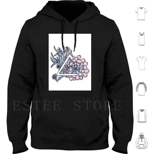 Asteria Hoodies Long Sleeve Plant Plants Succulent Succulents Geometric Geometric Garden Echeveria Senecio Serpens