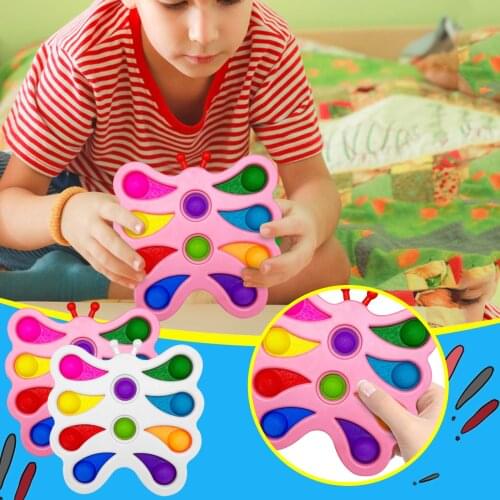 Fidhet Toys Simple Dimple Kawaii Butterfly Decompression Keychain Stress Relieve Board Controller Educational Fidget Toy Gifts
