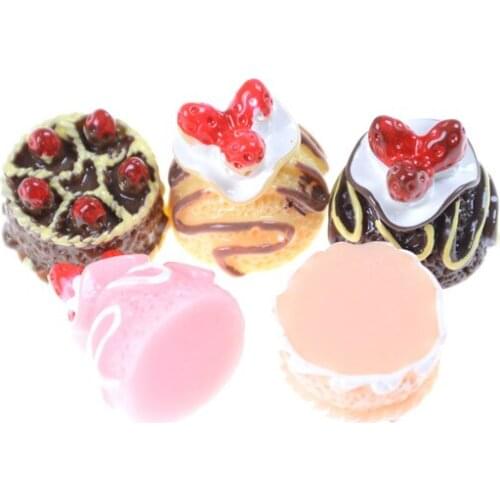 5Pcs Artificial Fake Miniature Bakery Cake Bread Food Fruit Banana DollHouse Kitchen Toy DIY Embellishment Accessories