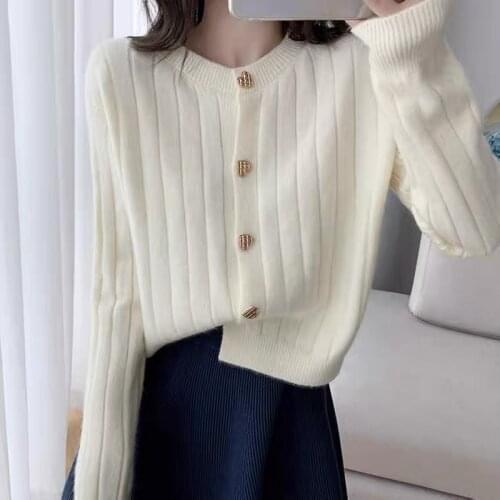 ZAWFL Lantern Sleeve Cardigan Knitted Sweater Women 2021 Autumn Winter Long Sleeve Solid Sweaters Coat & Jackets Women