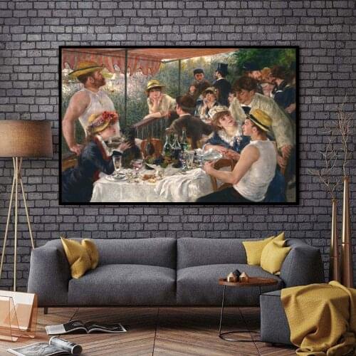 XX3171 Luncheon of the Boating Party Oil Painting on Canvas Reproduction Pierre Auguste Renoir Oil Painting for Home Decor
