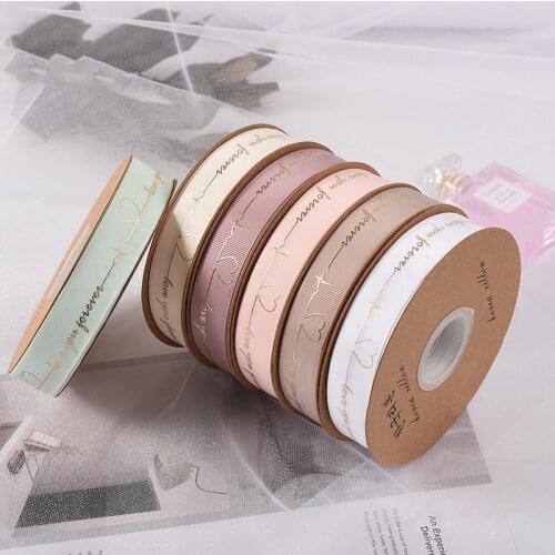 50 Yards/lot 25mm English Letters Grosgrain Ribbon Handmade DIY Bow Craft Wedding Party Decoration Gift Packaging Accessories