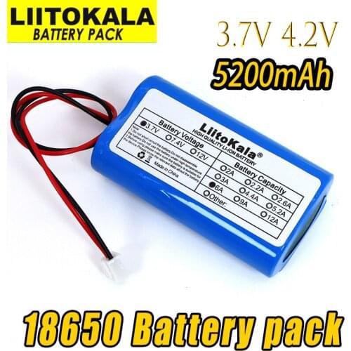 LiitoKala 3,7 V 18650 lithium battery 2600mAh 5200mAh Fishing LED Light Bluetooth loudspeaker 4,2 V Emergency DIY batteries + PC