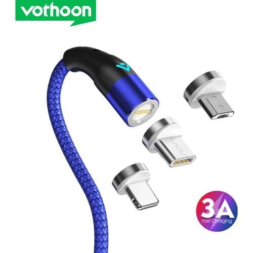 Vothoon Magnetic Cable 3A Fast charging Micro USB Type C Cable For iPhone 11Pro Samsung S9 Xiaomi Magnet Charger USB C Cable