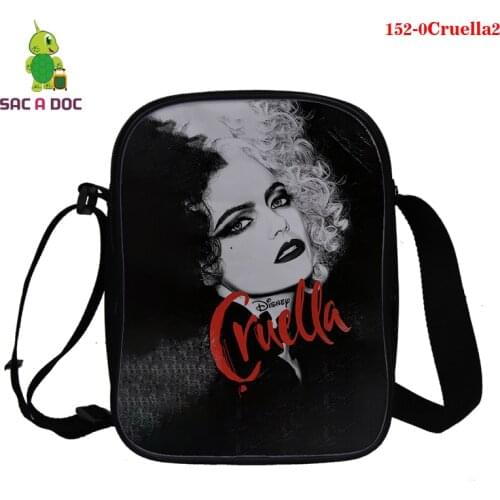 Small Crossbody Bag for Men Women Cruella 3D Print Messenger Bags Women Shoulder Bags Casual Sling Bag Cruella Printed Handbag