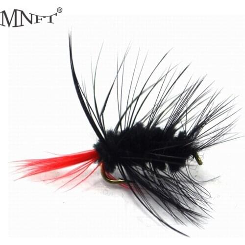 MNFT 10PCS Black Bugger Emerger Red Tail Trout Flies Lures With Crank Hooks 10