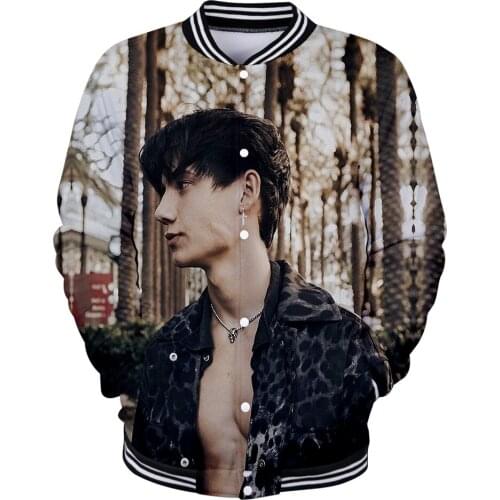 Mens Baseball Jackets Jaden Hossler 3D Sweatshirt Jacket Women Fashion Print Oversize Autumn Coat 3D Jaden Hossler Jacket Men