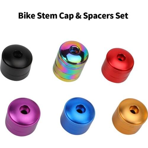 Colorful Bicycle Stem Cap Spacers Set 4-6pcs Aluminum Spacers 1/8" Headset Stem Cover&Spacers Kit 2mm 5mm 10mm
