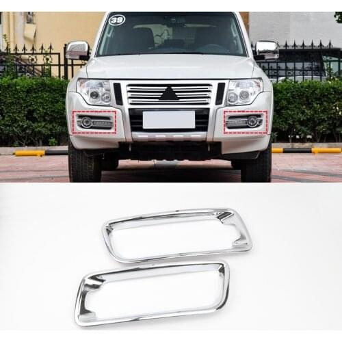 Car Styling ABS Chrome Front Fog Light Lamp Cover Trim For Mitsubishi Pajero V80 Shogun Montero Limited 2015 2016 2017 2018 2019