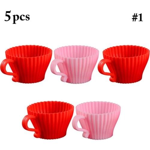 New Silicone Mold Heart Cupcake 6pcs Cake Mold Muffin Baking Nonstick and Heat Resistant Reusable Silicone Cake Molds Muffin DIY