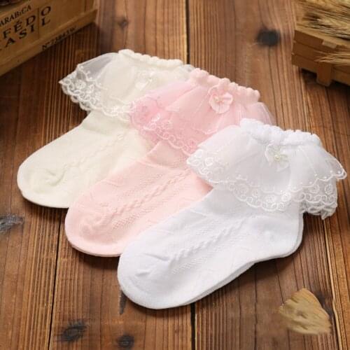 2020 New Fashion Kids Baby Girls Lace Ruffle Frilly Ankle Socks Princess Short Tutu Cotton Socks Spring Summer Party Short Socks