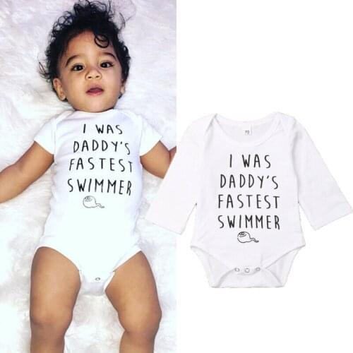 2020 New Fashion Cute Newborn Baby Boy Girl Cotton Romper Shirt Letter Print Funny Clothes Autumn