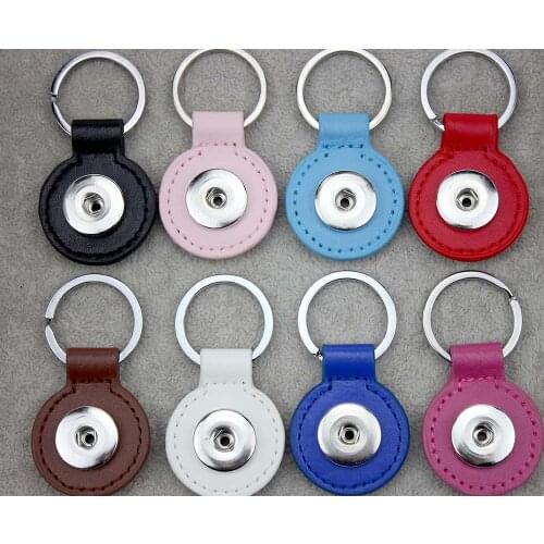 Wholesale 8colors high quality PU leather snaps Key chain buttons Key chain factory snaps buttons fit 20mm snap button for women