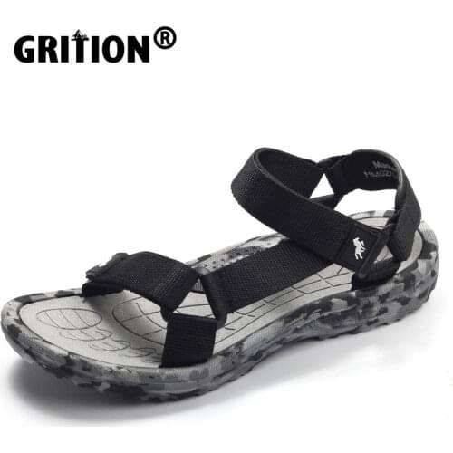 GRITION Unisex Sandals Outdoor Platform Quick dry Beach Simple Solid Color Open Toe Non-slip Wearable Comfortable Fashion 2020
