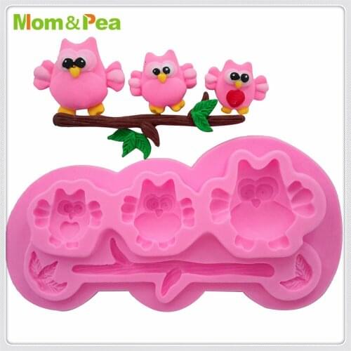 Mom&Pea MPA1841 Owl Shaped Silicone Mold Cake Decoration Fondant Cake 3D Mold Food Grade