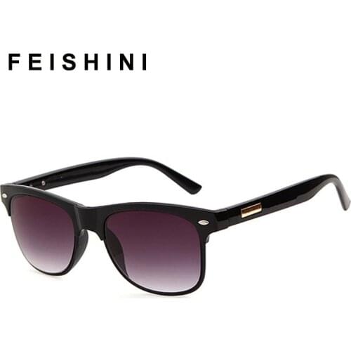 FEISHINI Leopard Ladies Clear Sunglasses Men Vintage Protector Mirror Glasses For Driving Male Shield Eyewear Gradient