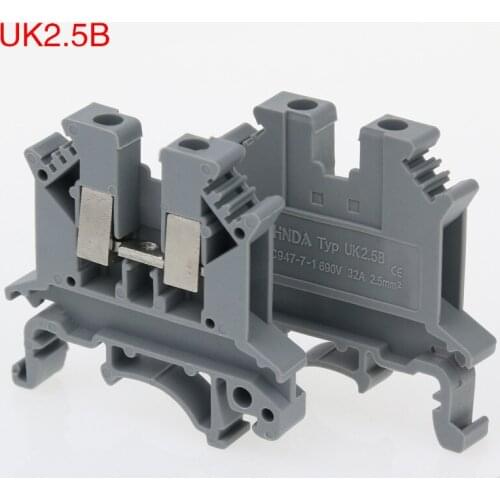 Uk2.5b pure copper guide rail type voltage terminal line 2.5mm non-slip wire combination terminal row UK - 2.5b