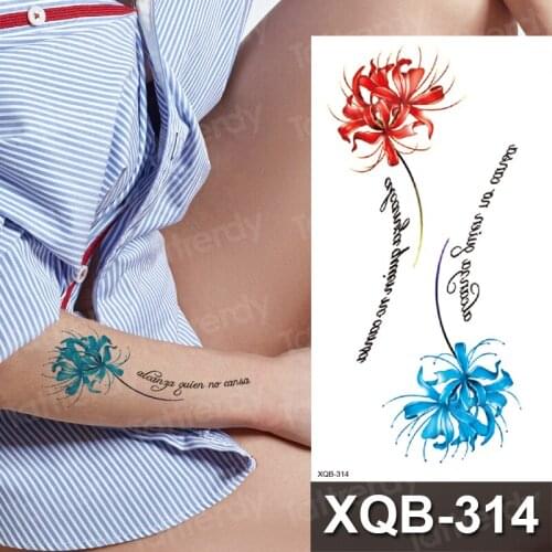 Temporary tattoo flower birds rose lotus unique tattoos for girls armband wrist sleeve tattoo sticker waterproof fake tatoo hand