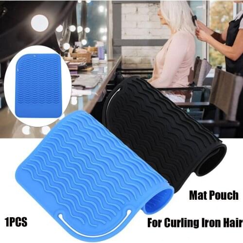 Silicone Heat Resistant Mat Pouch for Curling Iron Hair Straightener Multifunction Silicone Mat For Flat Iron Hair Styling Tool