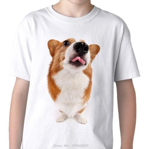 Welsh Corgi T-shirt Dog Top Animal Tee Design Mens Womens Summer Short Sleeve Cotton Tshirt Streetwear