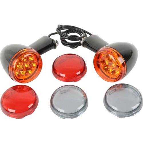 Motorcycle Rear Amber LED Turn Signal Light Long Bracket Fit For Harley XL 883 XL1200 1992-2016