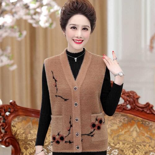 2021 Woman High Quality Spring Autumn Single-Breasted Waistcoat Female Knitted Vest Sweaters Ladies Sleeveless Jackets Q273