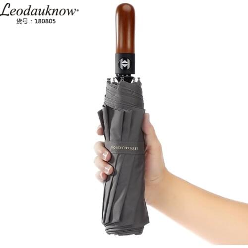 Golf Umbrella Wind Wood Folding Automatic Umbrella Rain Women Auto Luxury Windproof Handle Umbrellas Parasol Tous Mujer Tous XX
