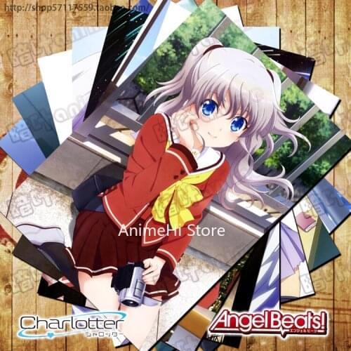 10 Pcs/set Anime Angel Beats! Nakamura Yuri Posters Charlotte Tomori Nao Wall Pictures for Colletion A3 42x29CM Stickers