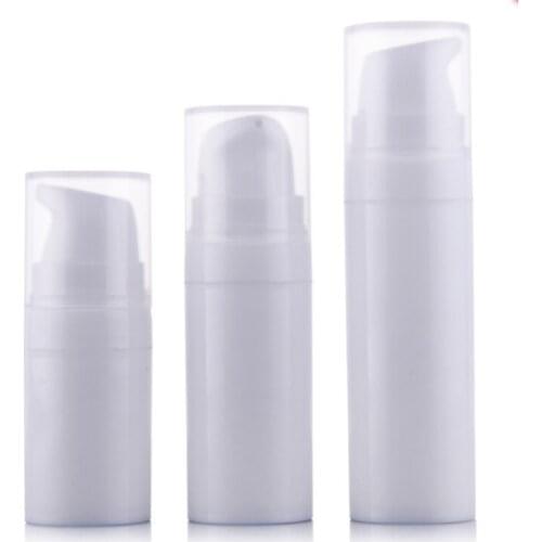 1000pcs 5ml 10ml 15ml White Airless Lotion Pump Bottle Sample and Test Bottle Airless Container Cosmetic Packaging bottles