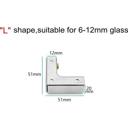 2PCS "L" Shape Adjustable Zinc Alloy Bracket Support Shelf Holder For Glass Shelves Wood Shelves Glass Clamps