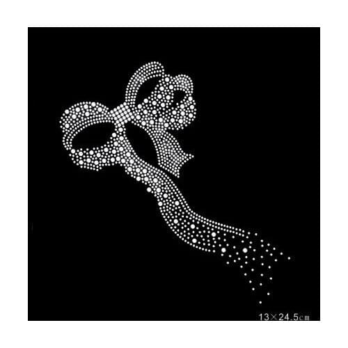 2pc/lot Big bowKnot hot fix rhinestone iron on crystal transfers design iron on transfers motif strass iron patch shirt