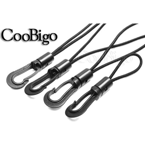 5pcs Dia. 2.5mm Outdoor Canoe Kayak Bungee Tied Tether Rope Elastic Shock Cord Loops With Plastic Hooks 4 Size Pick