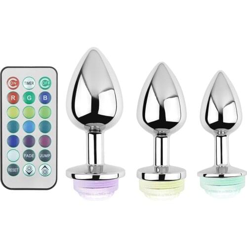 Wireless Remote Anal Toy For Men Women Dazzling lights Anal Plug Urethra Intimate Erotic Product Prostate Massager Vagina Sex