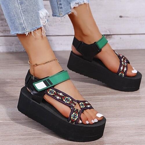 Designer Womens Sandals 2021 Summer New Thick Heel Platform Large Size Womens High Heel Fashion Casual Platform Womens Shoes