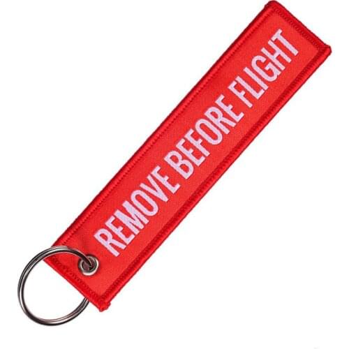 Remove Before Flight Woven Keychain Ring Red Chain Keychain Customized Key Chain for Aviation Gifts OEM Keychain Fashion Jewelry