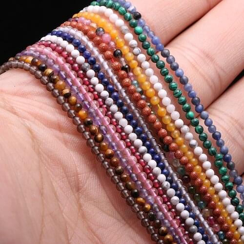 Natural Stone Beads Various Colors Natural Agats Beads For Women Jewelry Making Bracelet Necklace Size 2 3 4mm