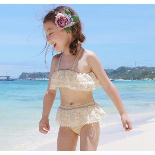Kids Girls Bath wea Swimsuit Kids Swimwear For Girl Children Bikini Swimsuit Princess Cute Lovely Bebes Girls Wet-suit Bath wear