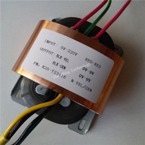 Dual 9V 1.6A 9V-0-9V Transformer R Core R20 custom transformer 220V/230V 30VA copper shield for DAC pre-amplifier HIFI decoder