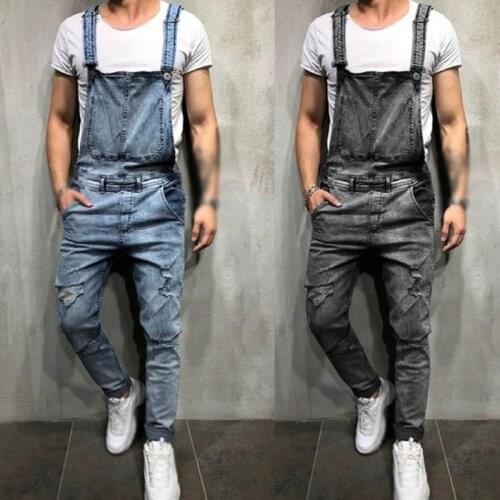 MenS Casual Jeans Denim Strap Jean Jumpsuit Straps Jumpsuit Retro Mens Jeans High Quality Mens Wild Trousers Pluse Size
