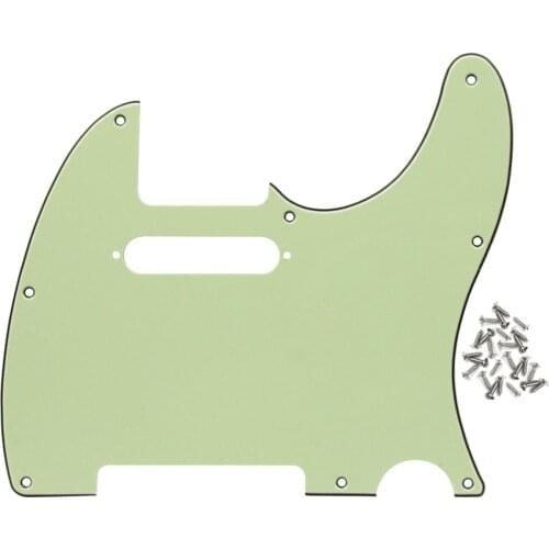 FLEOR 3Ply Mint Green TL Guitar Pickguard Scratch Plate & Screws for US/Mexican FD TL Guitar