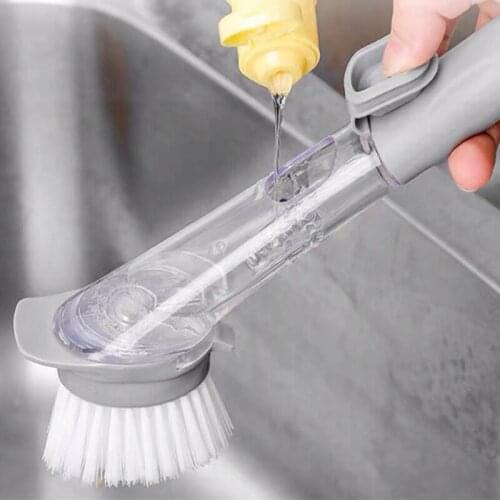 Kitchen Pot Dish Washing Hydraulic Automatic Liquid Filling Type Multifunctional Long-handled Brush Lazy Cleaning Household
