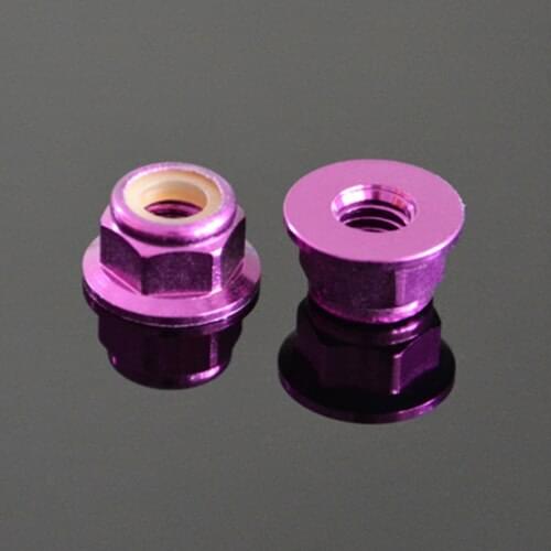 M2 M3 M4 M5 M6 6061 Aluminum alloy nut nylon self-locking flange nuts screw cap "Purple" color