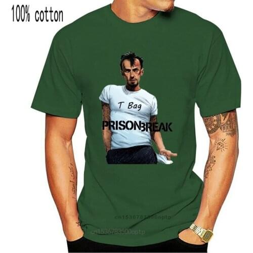 Men Prison Break T Bag T Shirt Retro Homme Tee Shirt Round Collar Free Shipping T-shirt