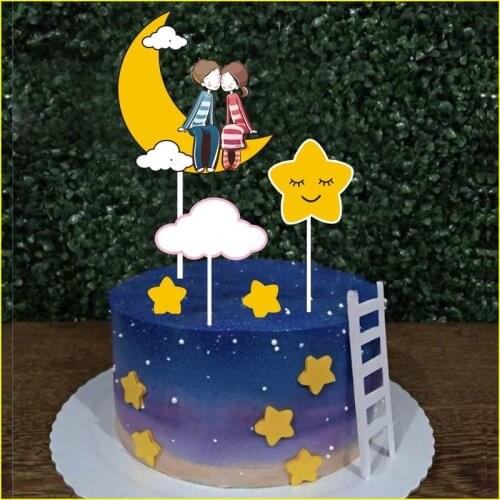 Happy Valentines Day Cake Topper Set Sweet Kiss Couple Weeding Cupcake Topper For Wedding Anniversary Party Cake Decorations