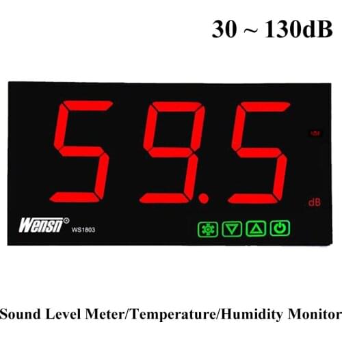 Newest Sound Level Meter with Temperature Humidity Measurement for Bar Indoor/Office Wall Hanging Type Noise Decibel Tester