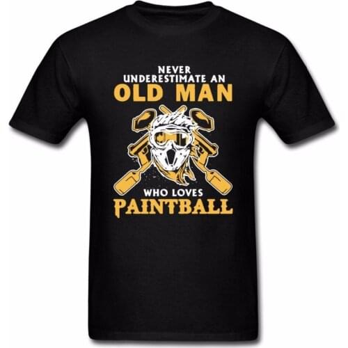 Newest 2019 Fashion 100% Cotton Short Sleeve O-Neck Never Underestimate An Old Man Who Love Paintball T Shirt Design