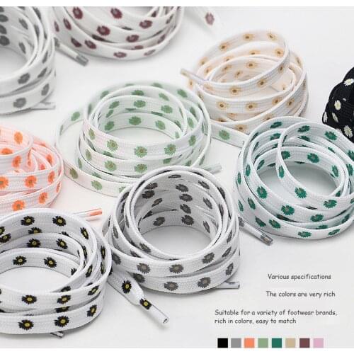 New Sakura Shoelaces Flat Little Daisies Shoe laces High-top Canvas Sneakers Shoelace AF1 Laces Shoe Strings 100/120/140/160CM