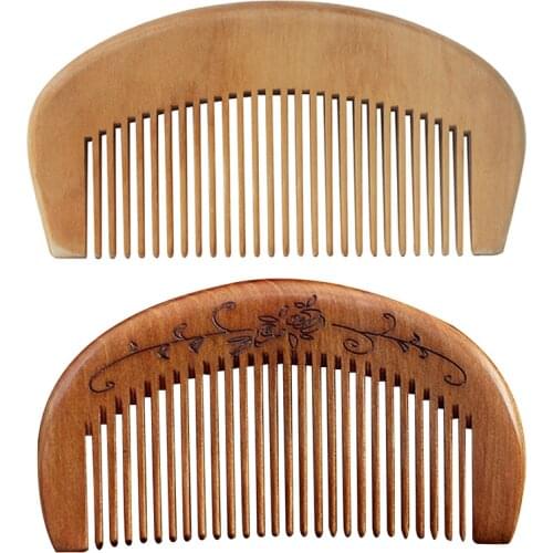 Peach Wood Hair Comb Vintage Anti-static Scalp Massage Relieve Fatigue Curved Comb Hair Styling Tools Hair Care for Unisex Hair